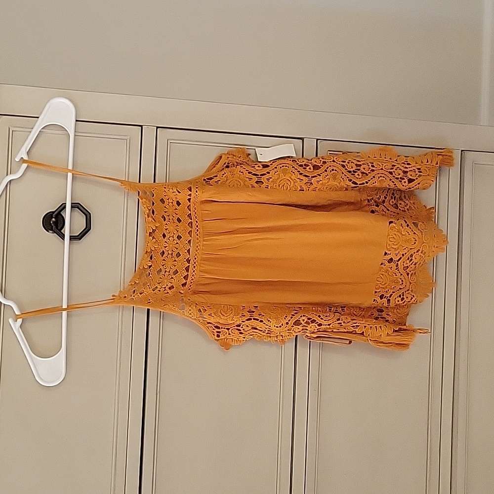 Mustard Colored Embroidered Top